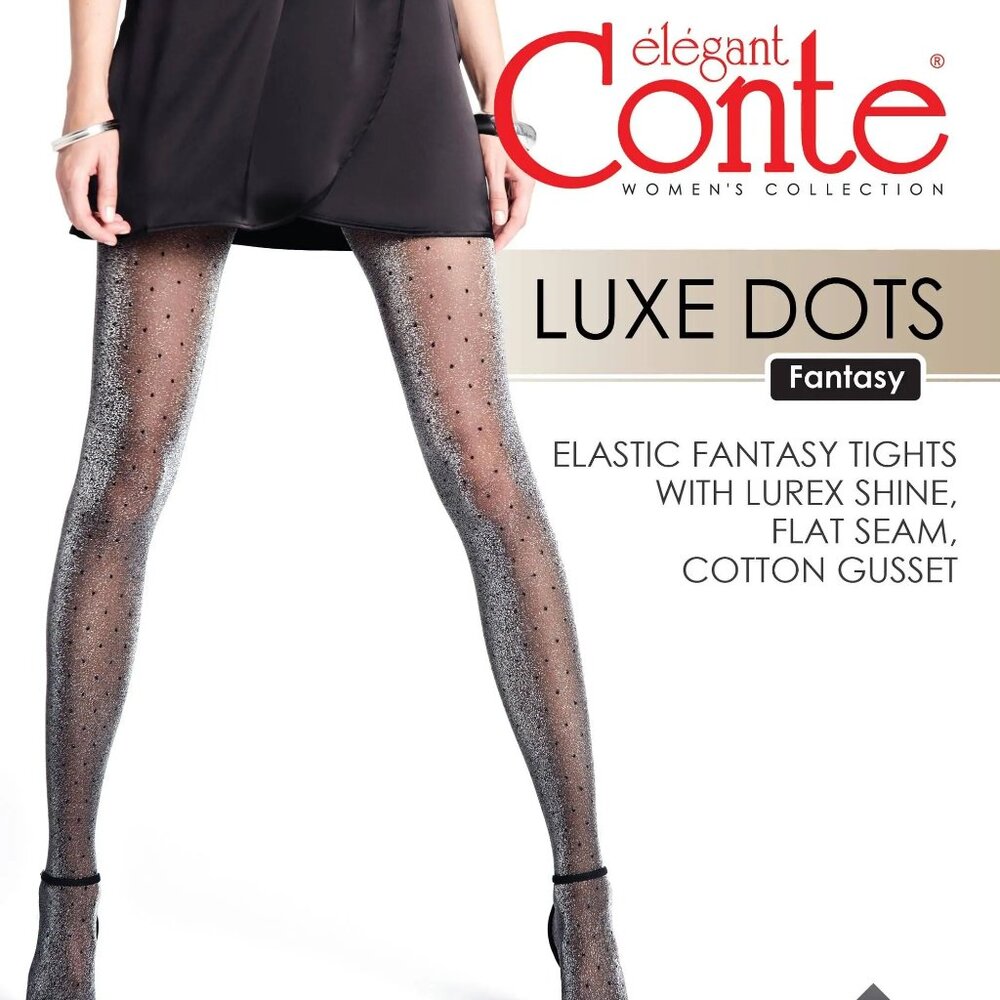 Conte Luxe Dots 30 Den - Fantasy Women's Tights with a Shiny Lurex & Polka Dots